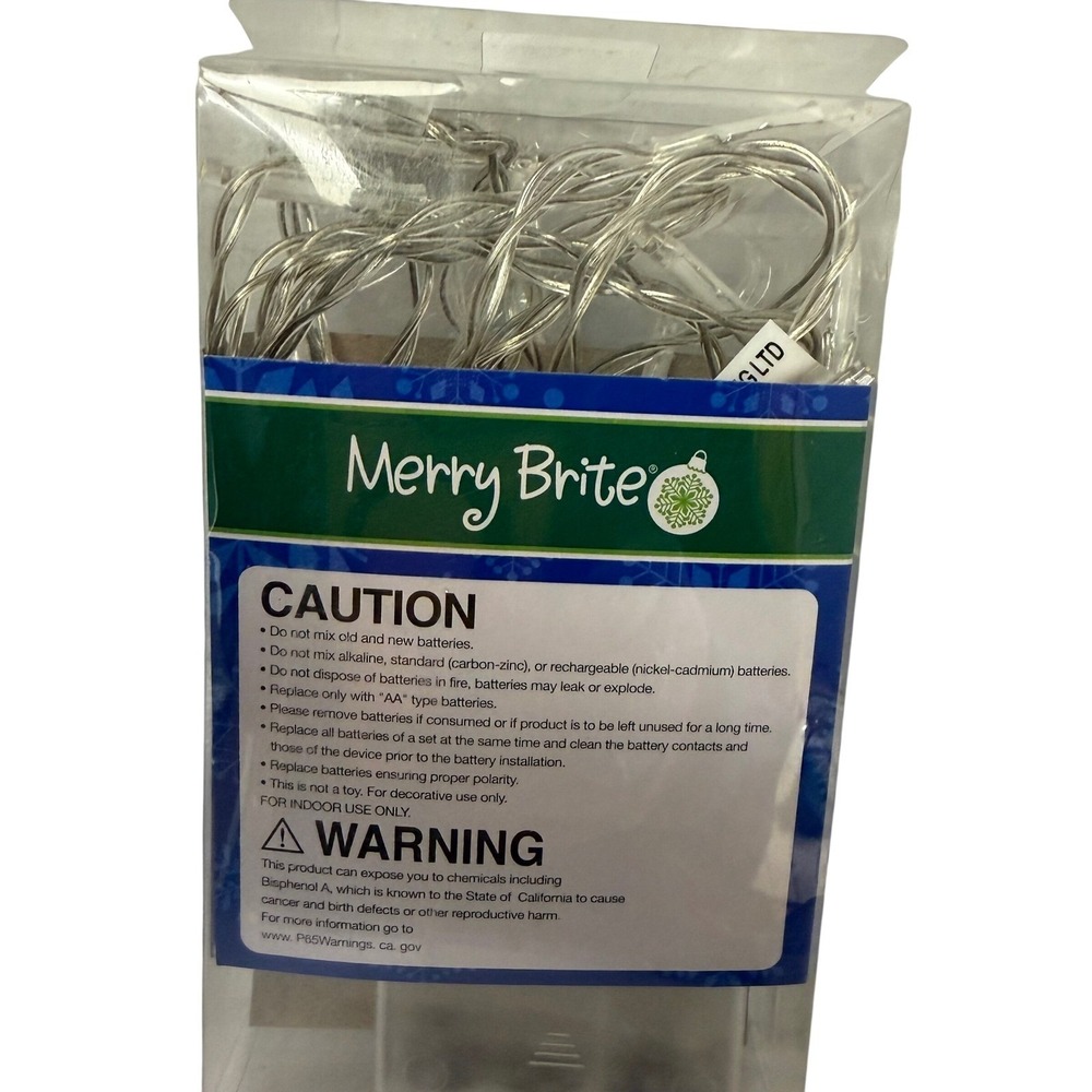 Merry Brite 20 Count Battery Operated LED Light Set Indoor Use 8ft - Picture 3 of 6